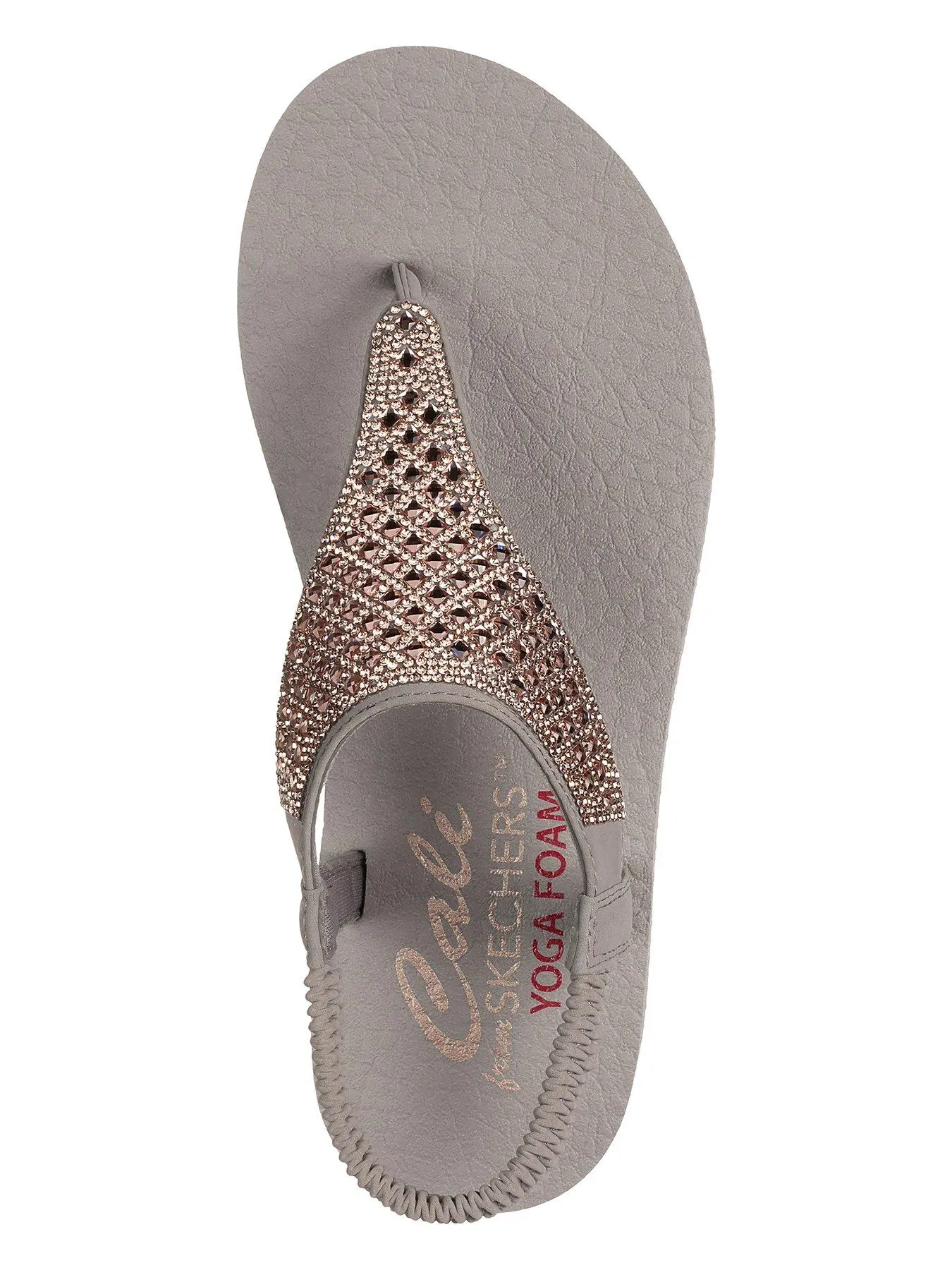 Skechers Meditation Square Rhinestone Sling Back Sandals - Taupe