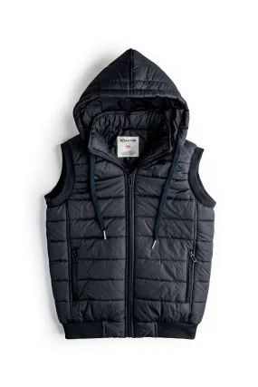 Sleeveless Charcoal Parachute Jacket