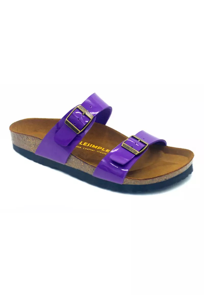 SoleSimple Glasgow - Glossy Purple Sandals & Flip Flops