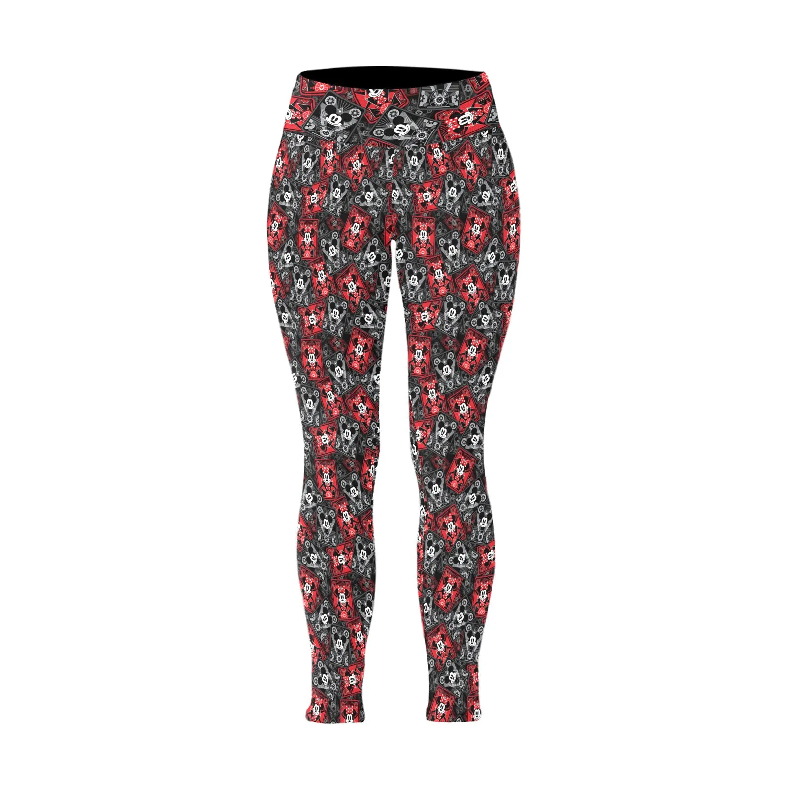 Steamboat Mickey And Minnie Cards Women's Plus Size Athletic Leggings