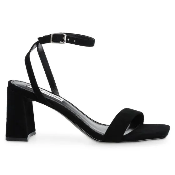 Steve Madden W' Luxe Black Suede Sandals