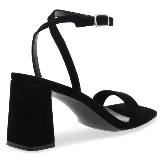 Steve Madden W' Luxe Black Suede Sandals