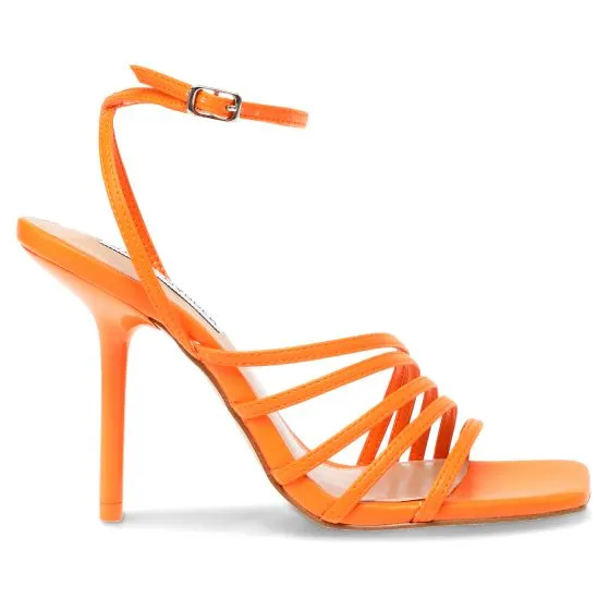 Steve Madden Womens All In Neon Apricot Sandals