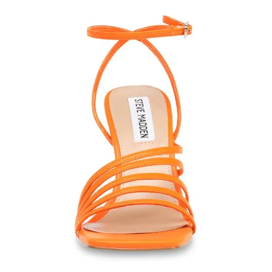 Steve Madden Womens All In Neon Apricot Sandals