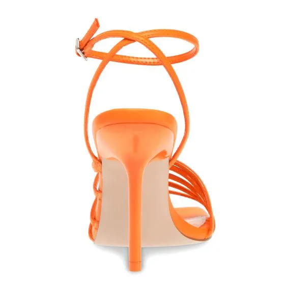 Steve Madden Womens All In Neon Apricot Sandals