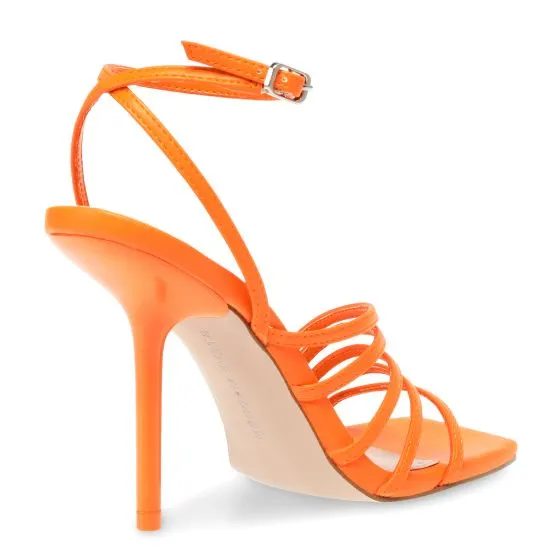 Steve Madden Womens All In Neon Apricot Sandals