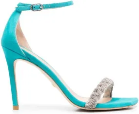 Stuart Weitzman Sue 100mm braided-strap sandals Blue