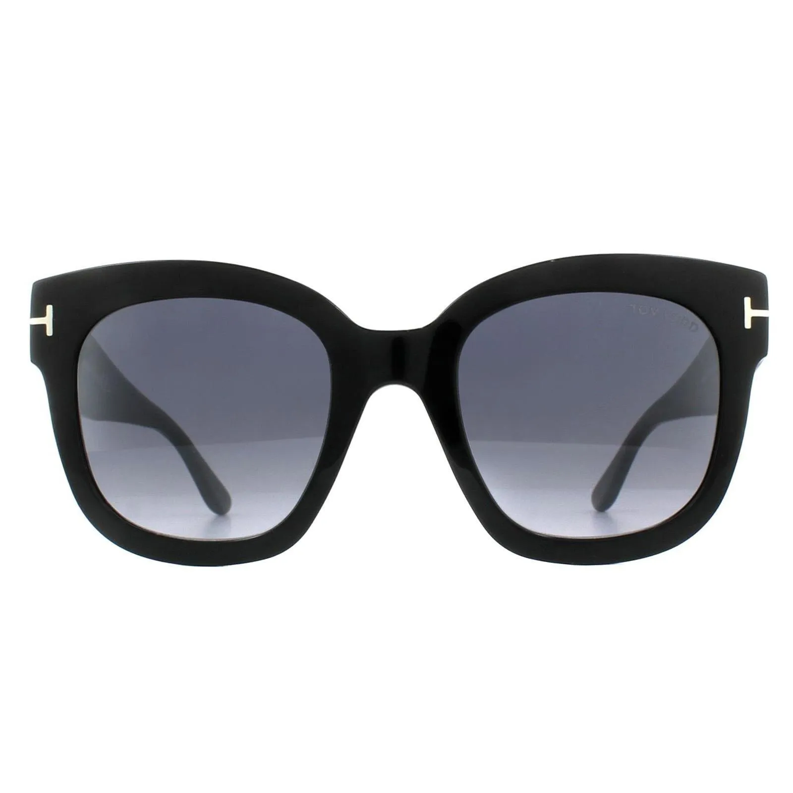 Sunglasses | Square Shiny Black Smoke Grey Mirror Sunglasses | Tom Ford