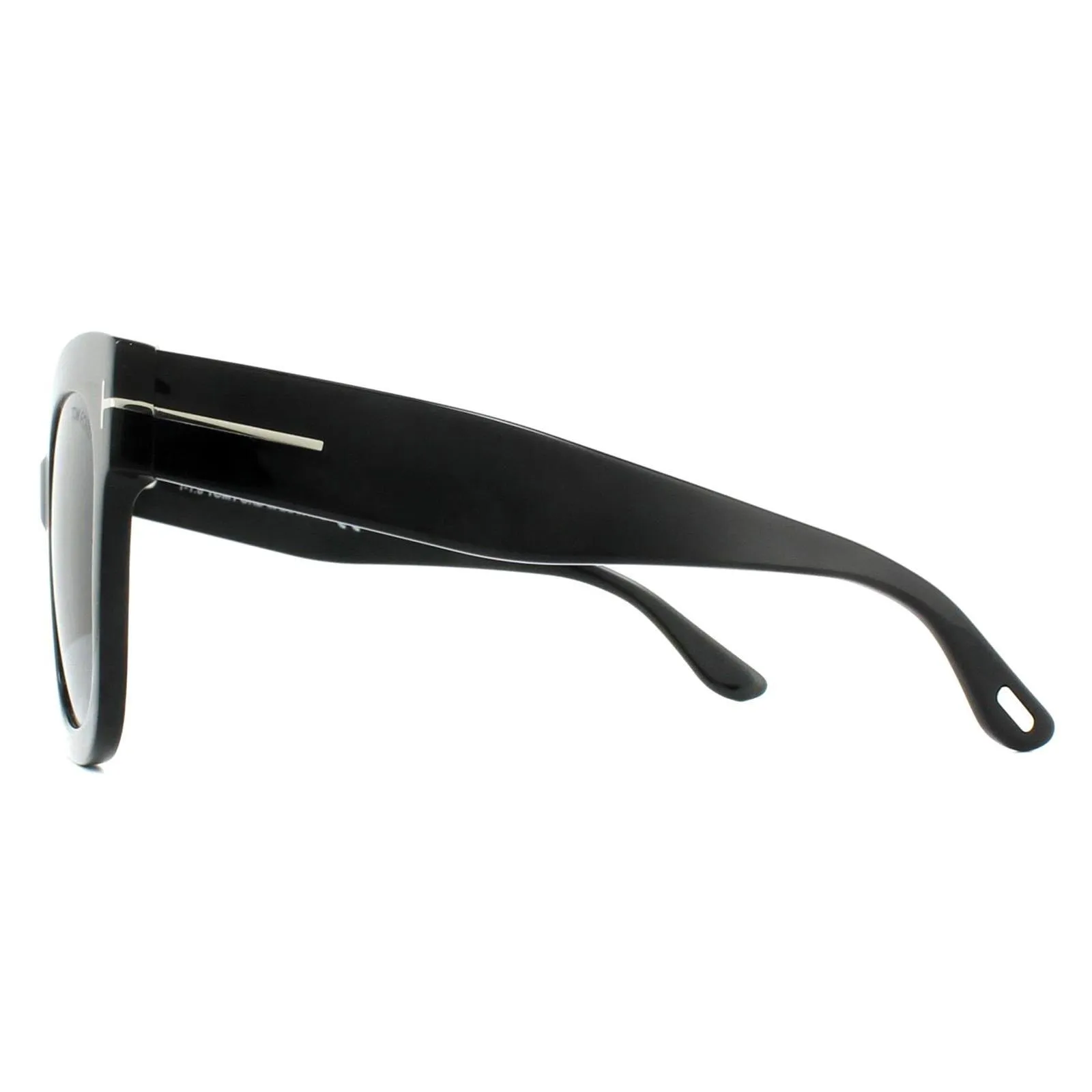 Sunglasses | Square Shiny Black Smoke Grey Mirror Sunglasses | Tom Ford