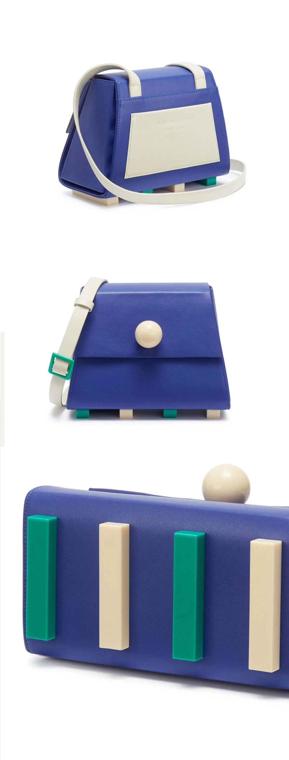 The trapezoid shoulder bag - Blue