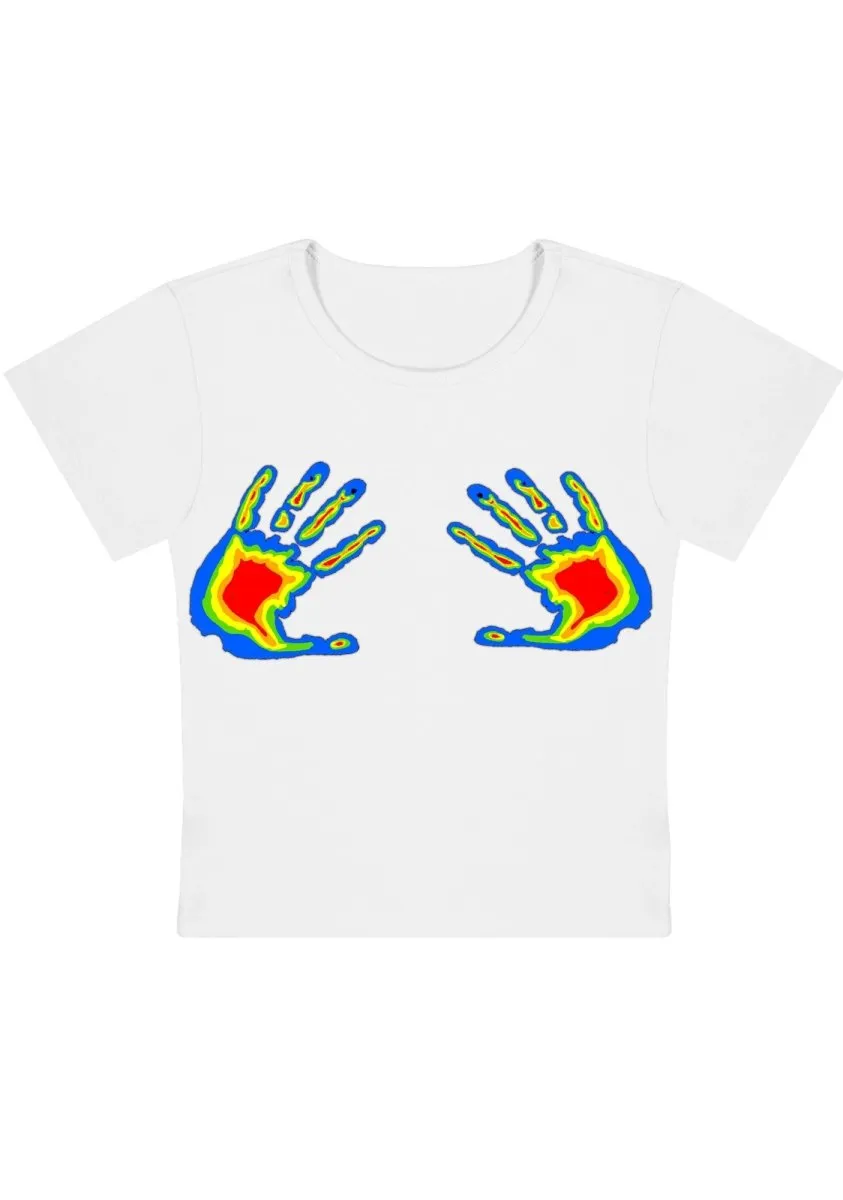 Thermal Hands Y2k Baby Tee