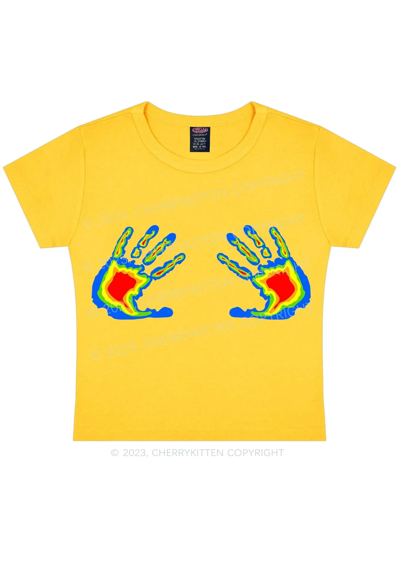 Thermal Hands Y2k Baby Tee