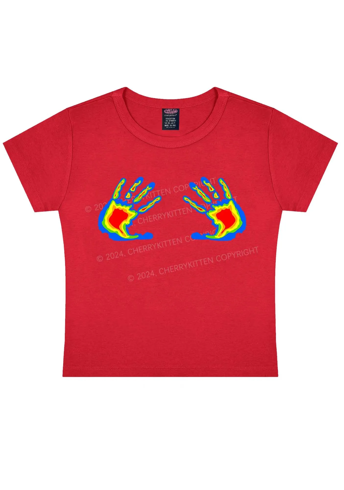 Thermal Hands Y2k Baby Tee