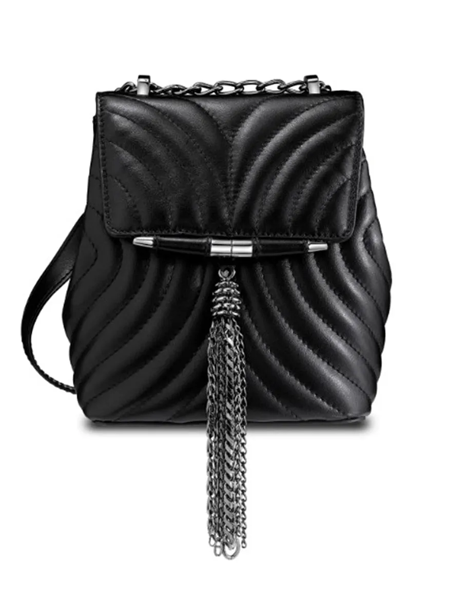 Tyler Ellis Tiffany Backpack Petite in Black Leather