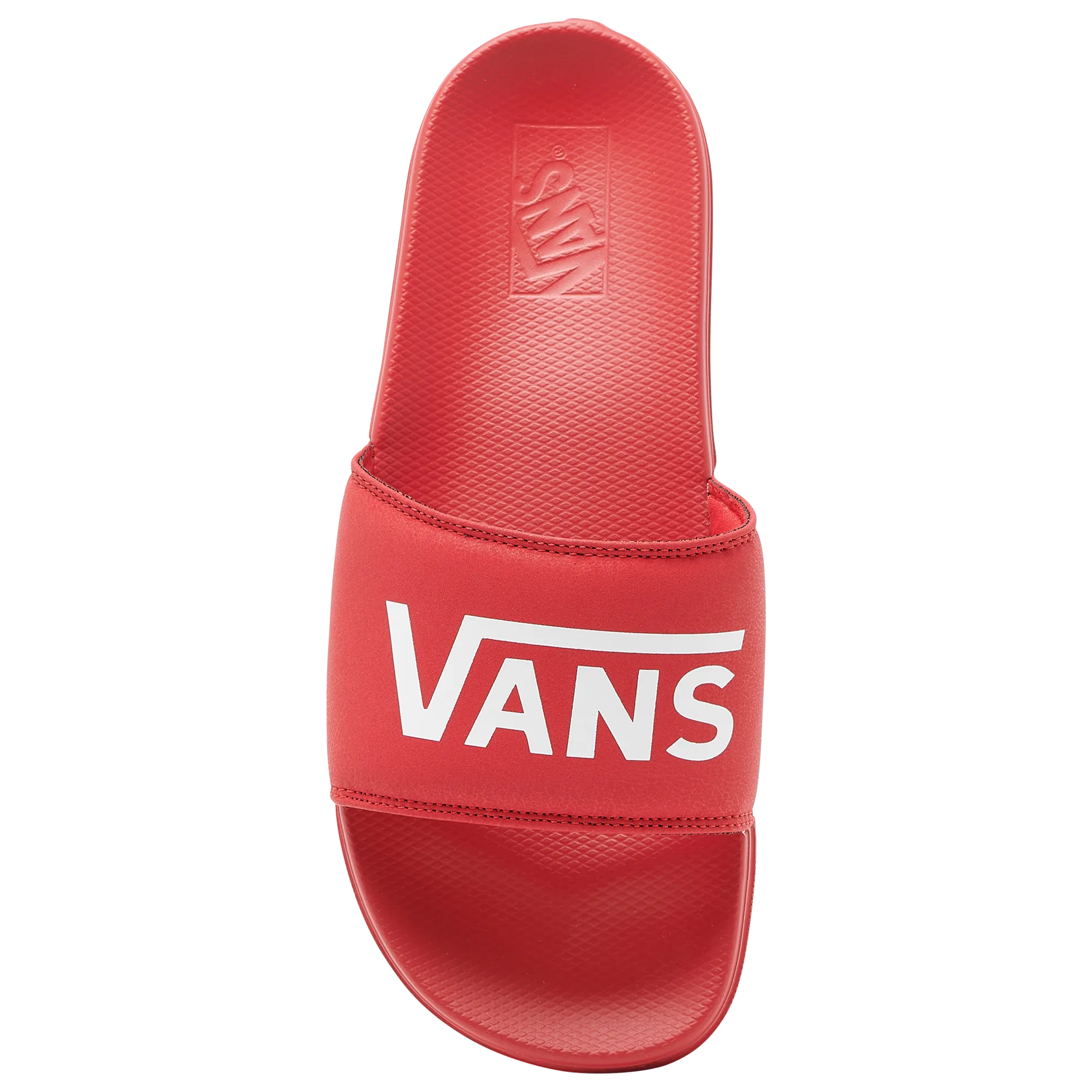 Vans Red Classic Logo Slides On