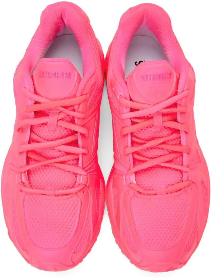 VETEMENTS Pink Reebok Edition Spike Runner 200 Sneakers