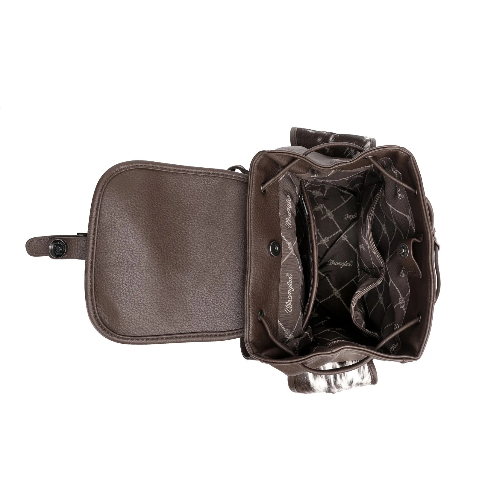 WG12-9110 Wrangler Hair-on Cowhide  Backpack - Coffee