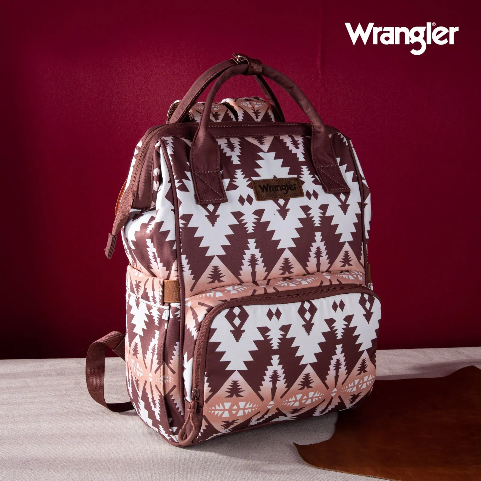 WG2204-9110  Wrangler Aztec Printed Callie Backpack - Brown