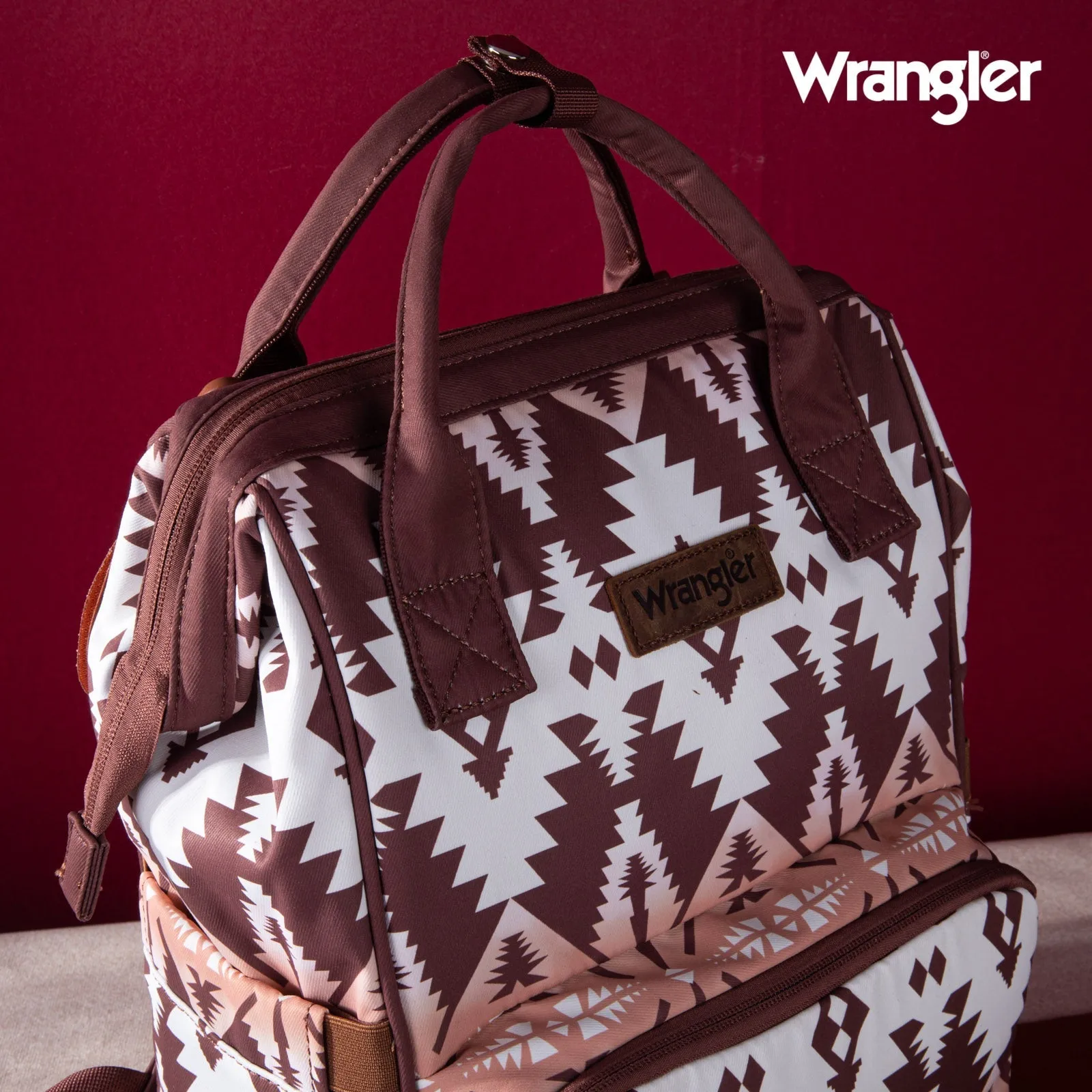 WG2204-9110  Wrangler Aztec Printed Callie Backpack - Brown