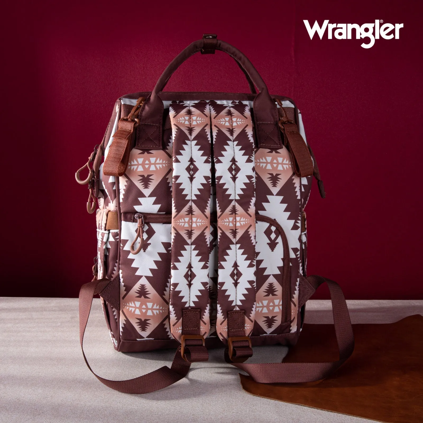 WG2204-9110  Wrangler Aztec Printed Callie Backpack - Brown