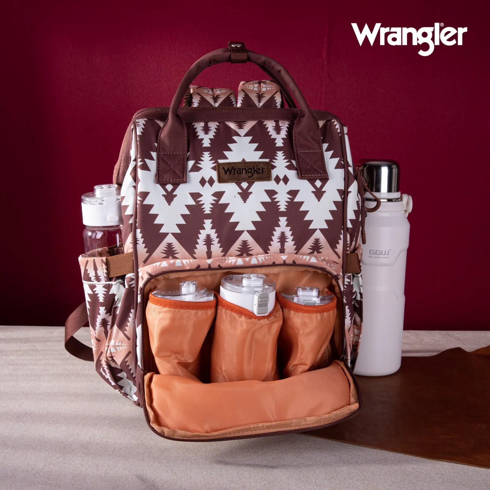 WG2204-9110  Wrangler Aztec Printed Callie Backpack - Brown