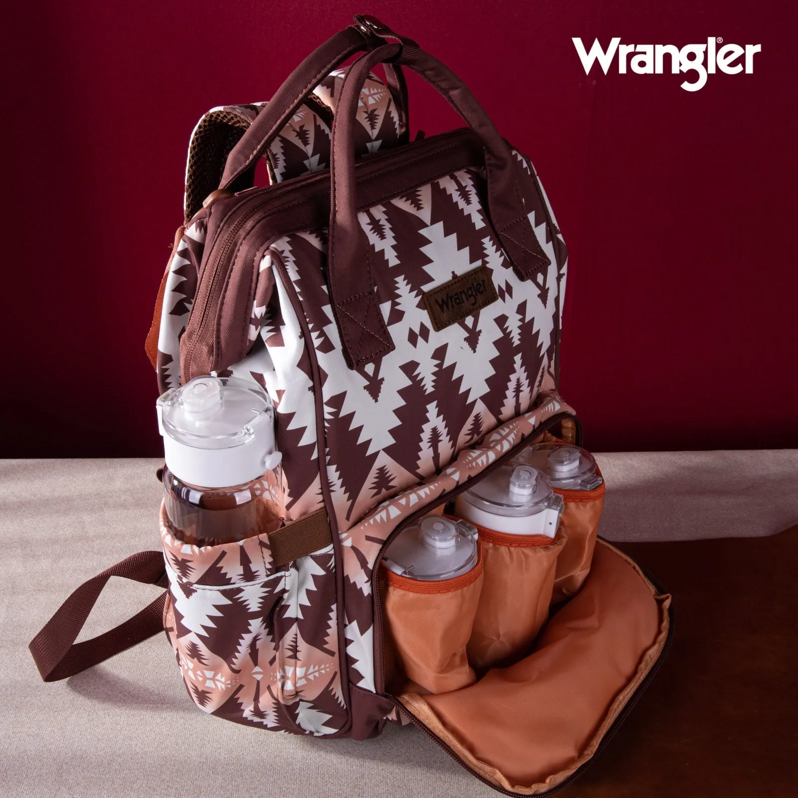 WG2204-9110  Wrangler Aztec Printed Callie Backpack - Brown