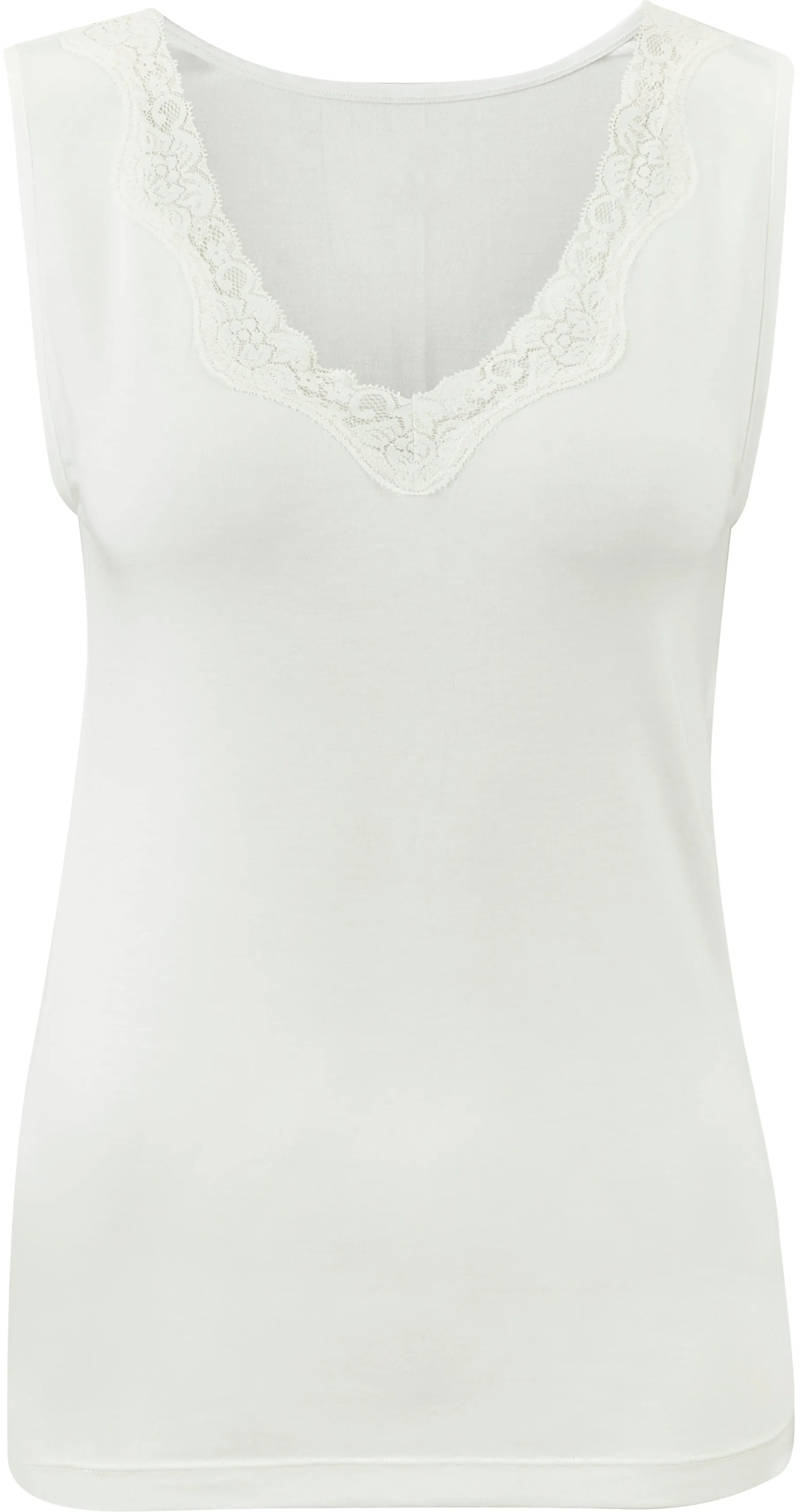 Women's Edited Acrylic Thermal Lace Vest in Cream | Postie