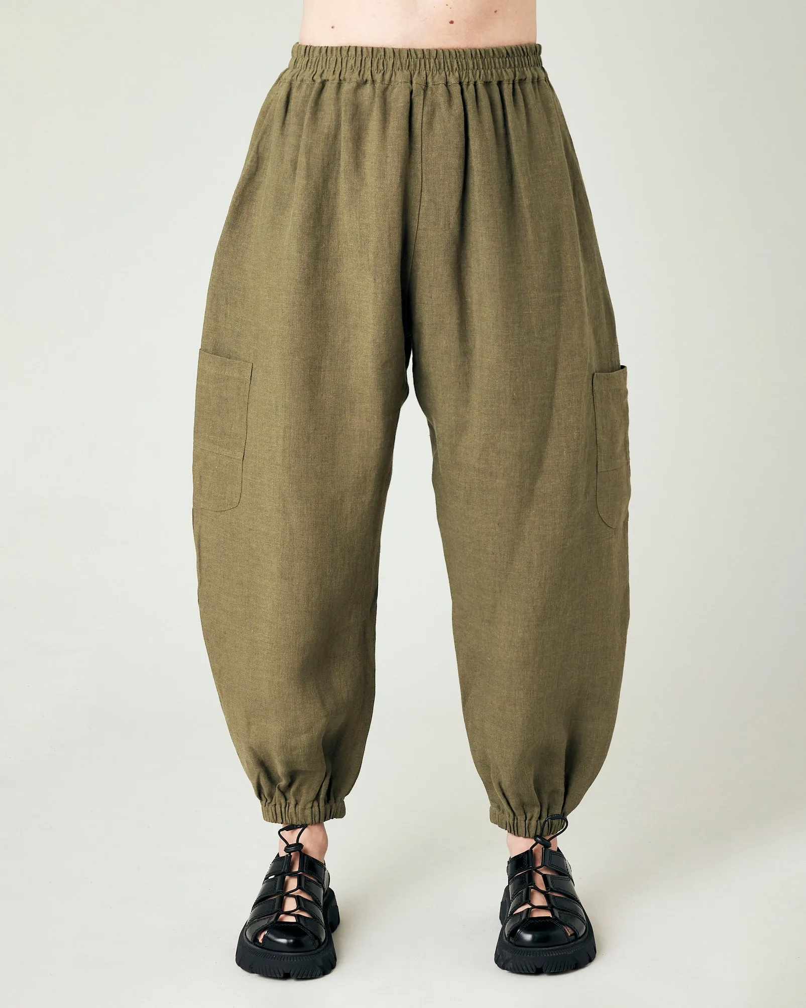 Yoli Light Khaki Linen Trousers