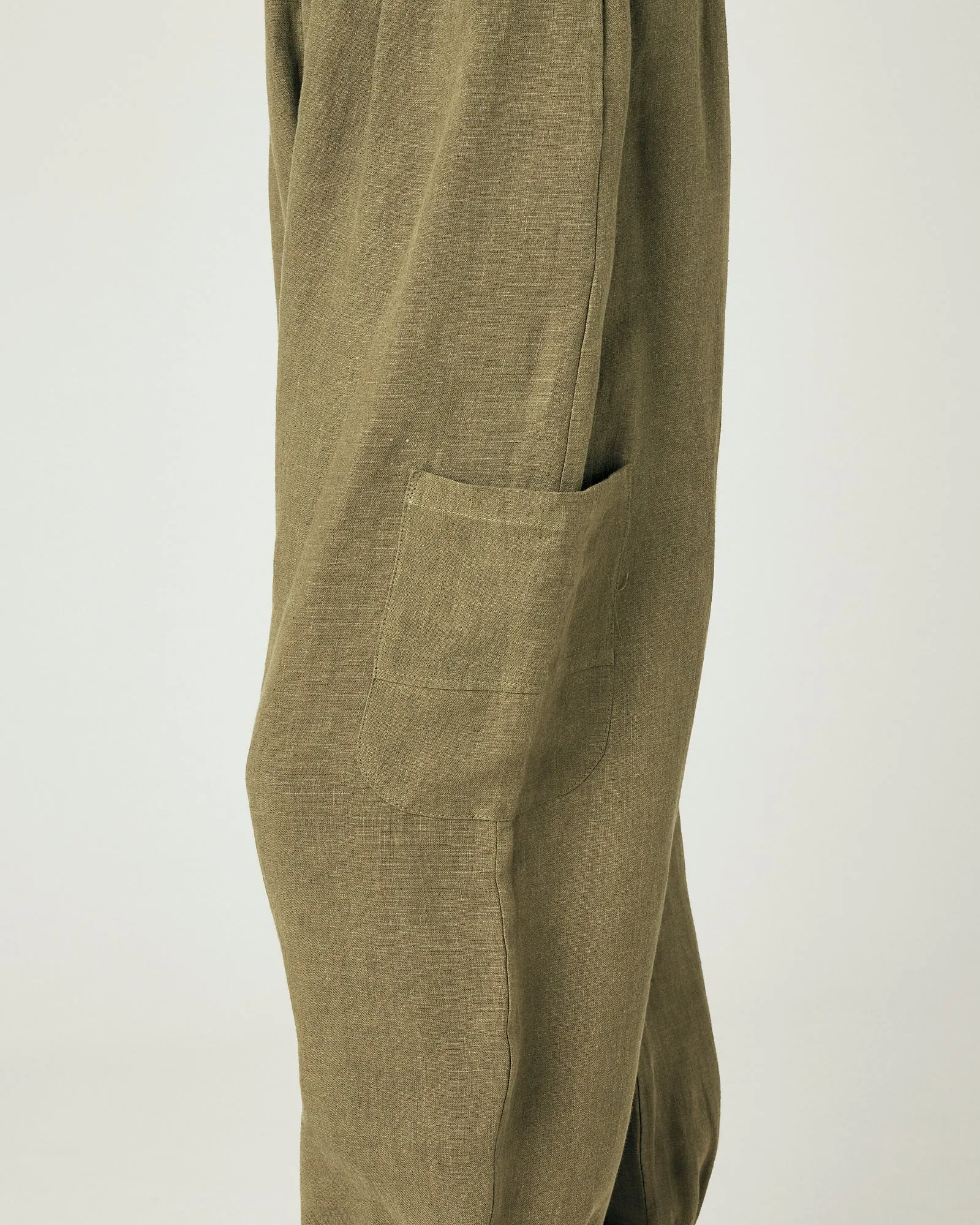 Yoli Light Khaki Linen Trousers