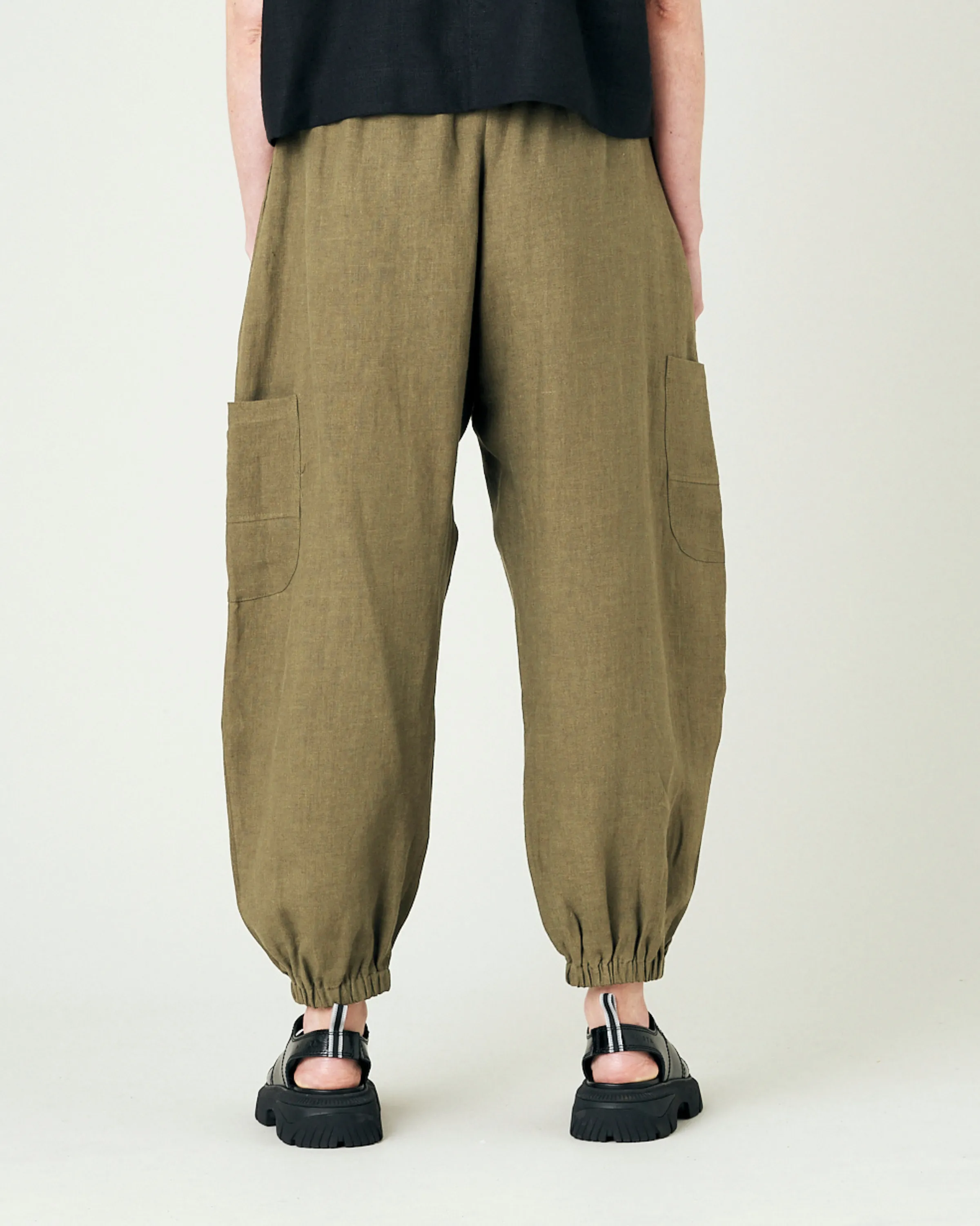 Yoli Light Khaki Linen Trousers