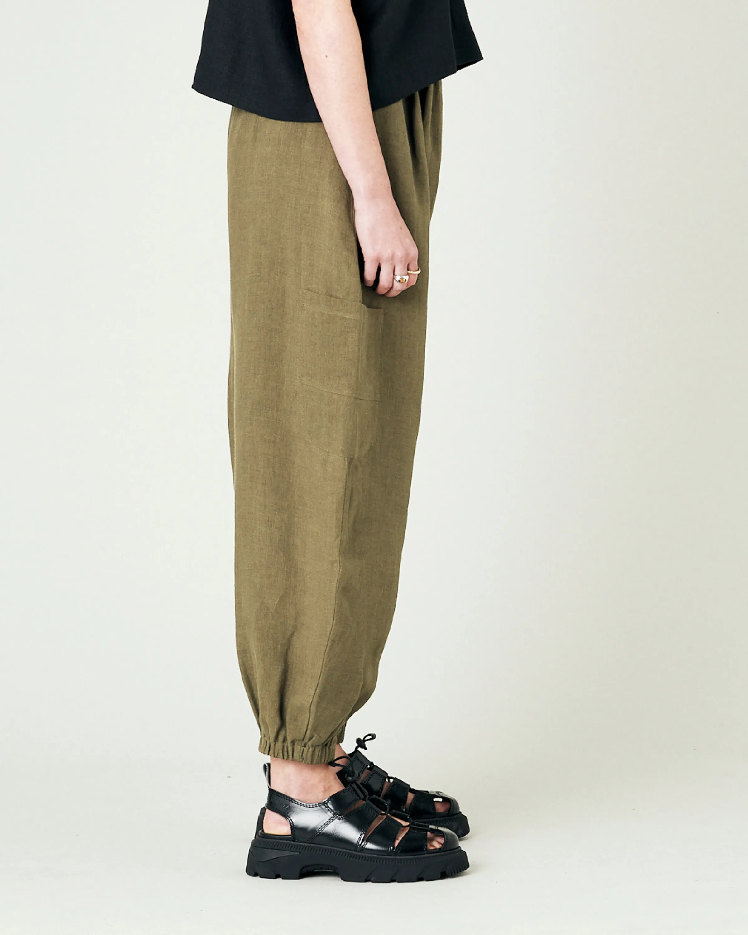 Yoli Light Khaki Linen Trousers