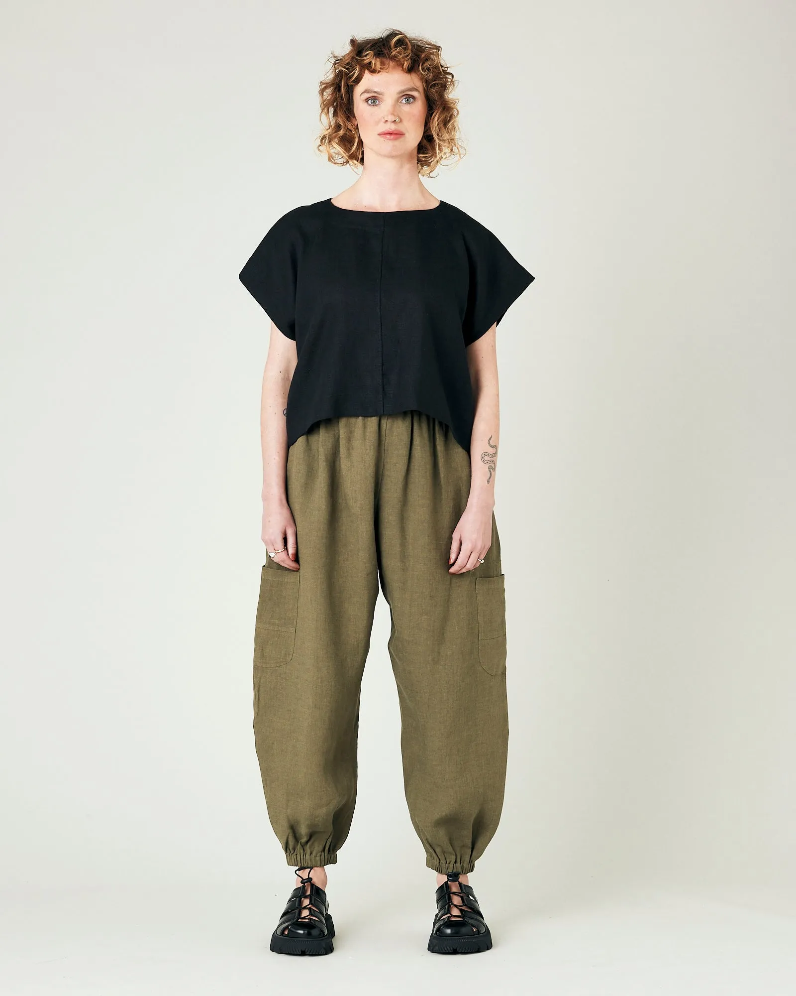 Yoli Light Khaki Linen Trousers