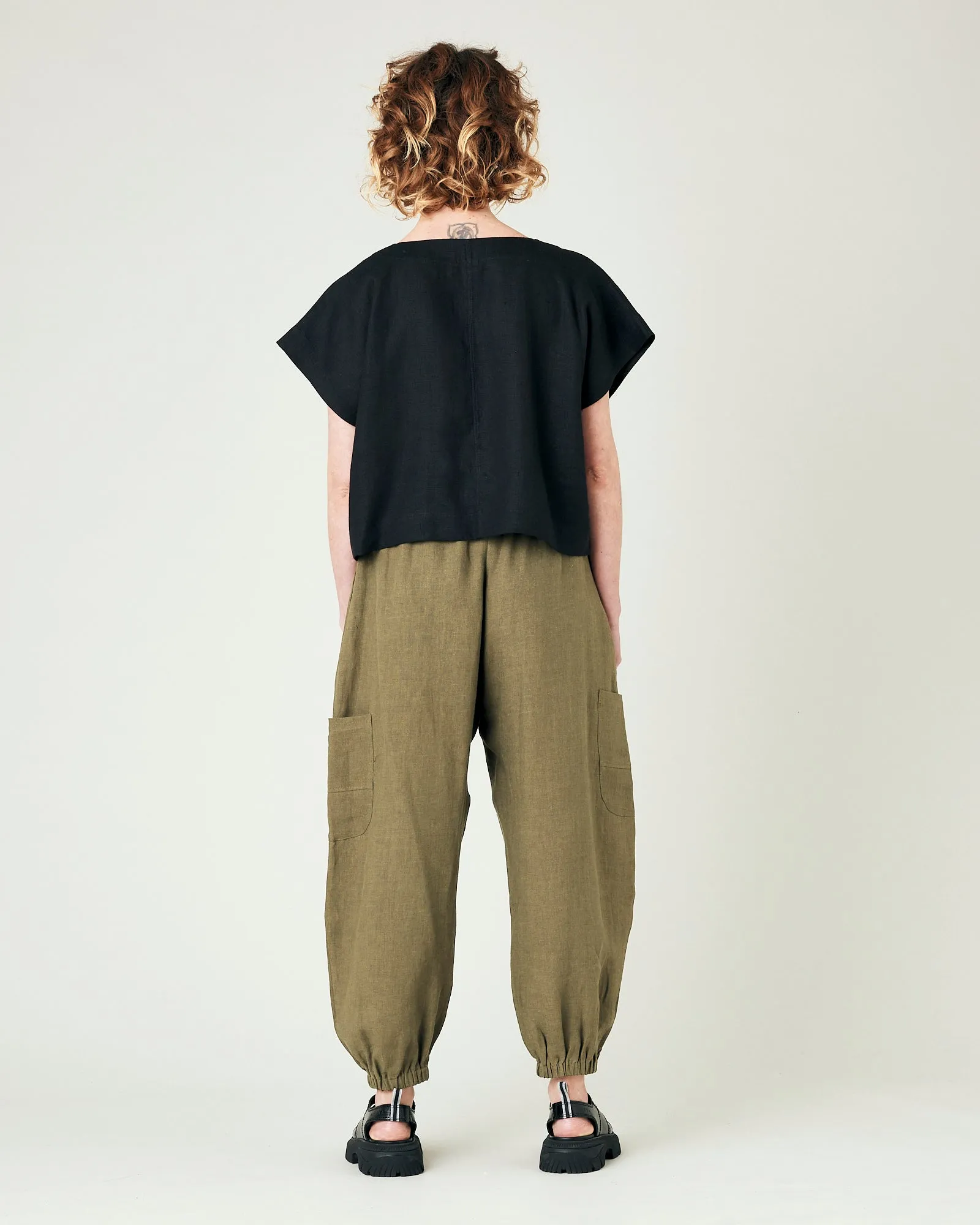 Yoli Light Khaki Linen Trousers