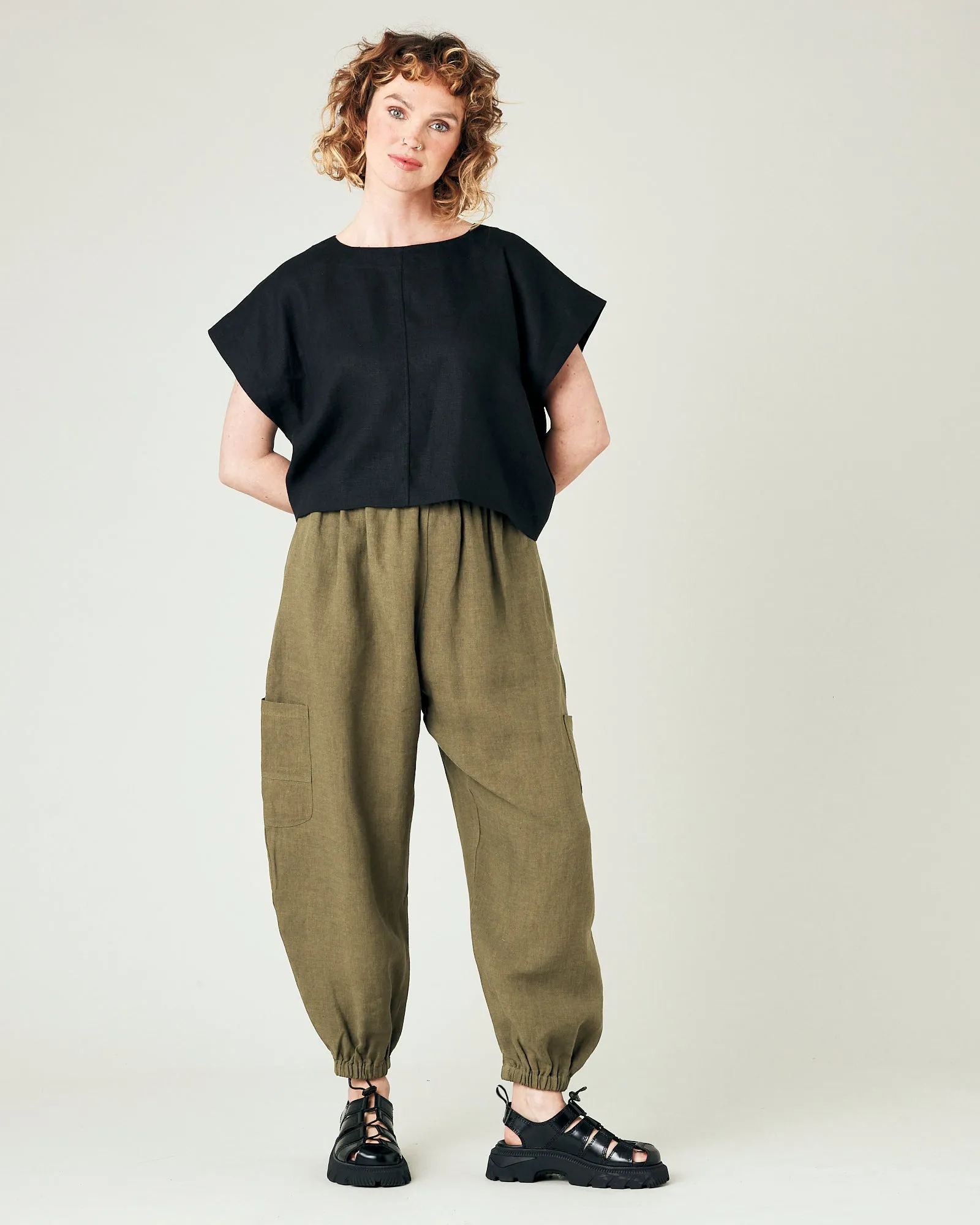 Yoli Light Khaki Linen Trousers