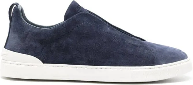 Zegna Triple Stitch suede sneakers Blue