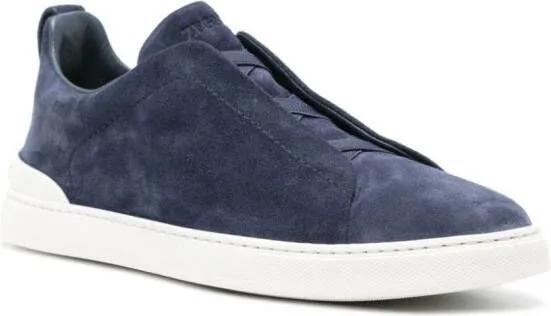 Zegna Triple Stitch suede sneakers Blue