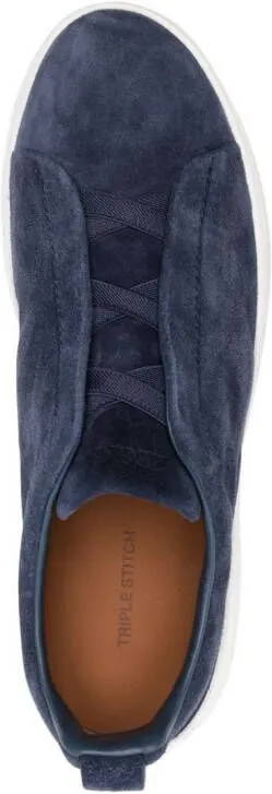 Zegna Triple Stitch suede sneakers Blue