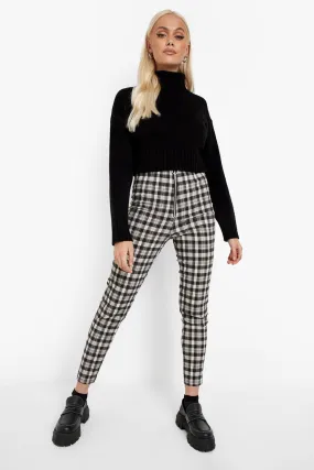 Zip Front Check Bengaline Leggings